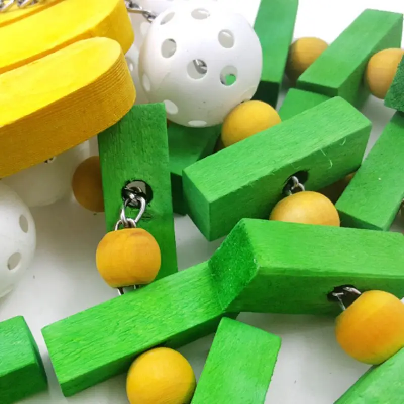 

Pet Supplies Wooden Parrot Birds Bite Toy Banana String Shape Parrots Chew Toys