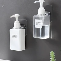 2pcs ring type adhesive wall hook hanger for shower strong storage hooks bottle sucker transparent for kitchen wall bathroo j8p7