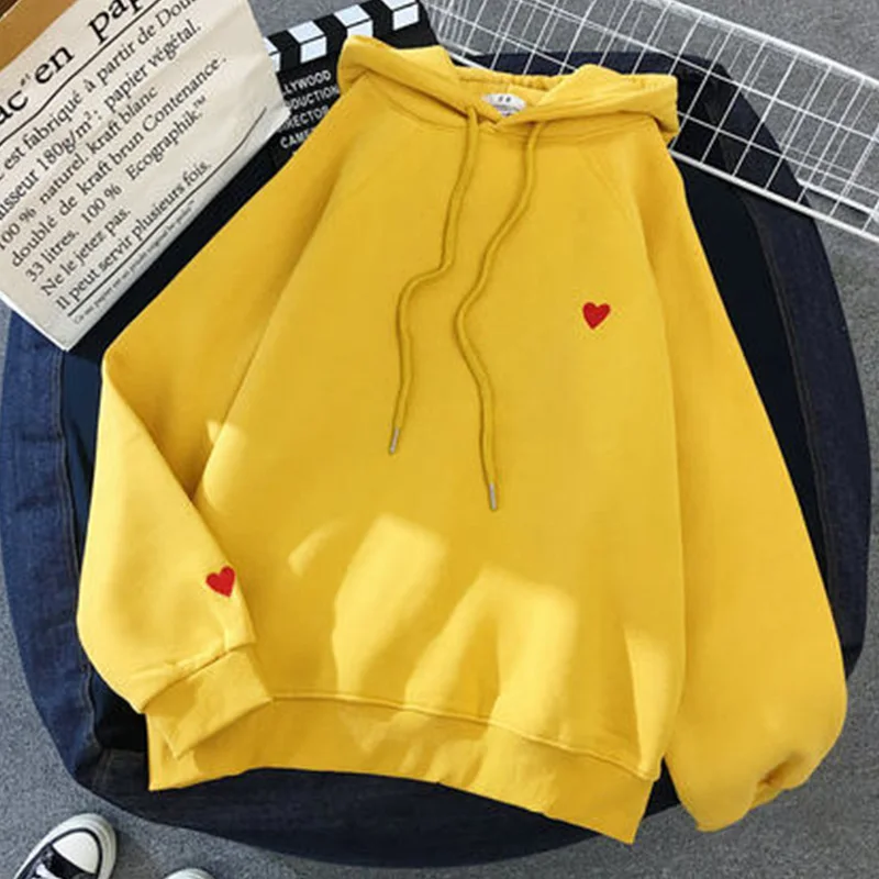 Yellow Толстовка Harajuku стиль свободная одежда Женская Куртка tide Толстовка Размер Уличная para спортивный костюм плюс бархат утолщение - Цвет: Yellow