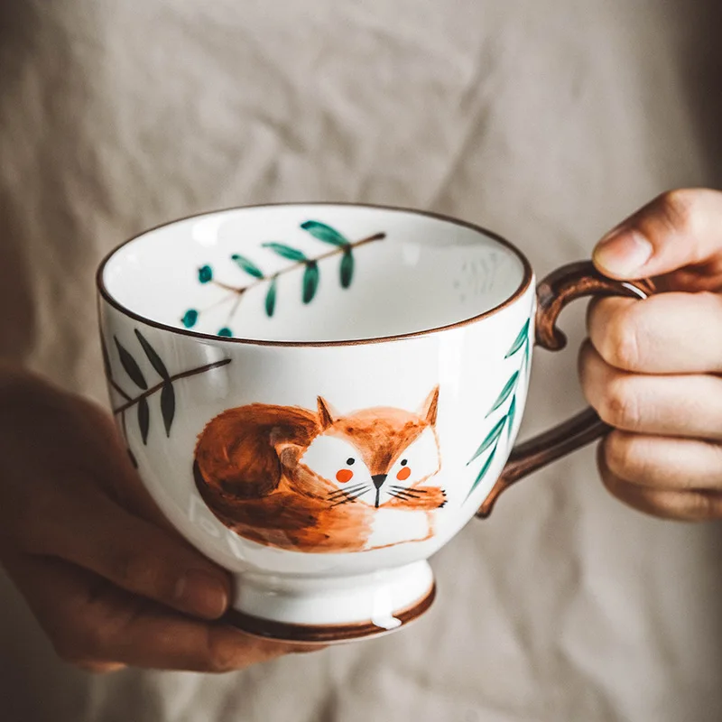 

Tazza da caffe in ceramica dipinta a mano retro in stile nordico tazza da te colazione a casa tazza da latte tazze da caffe