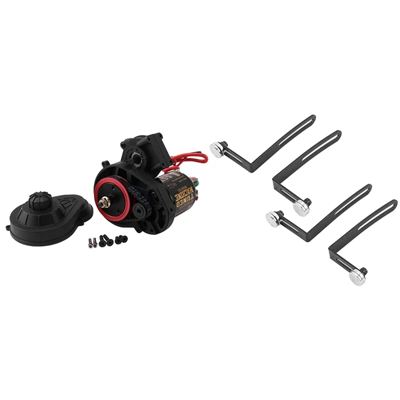 

2 Set RC Car Part: 1 Set Belt Drive Transmission Gear Gearbox with Motor & 1 Set RC Car Metal L-Bracket with Magnet