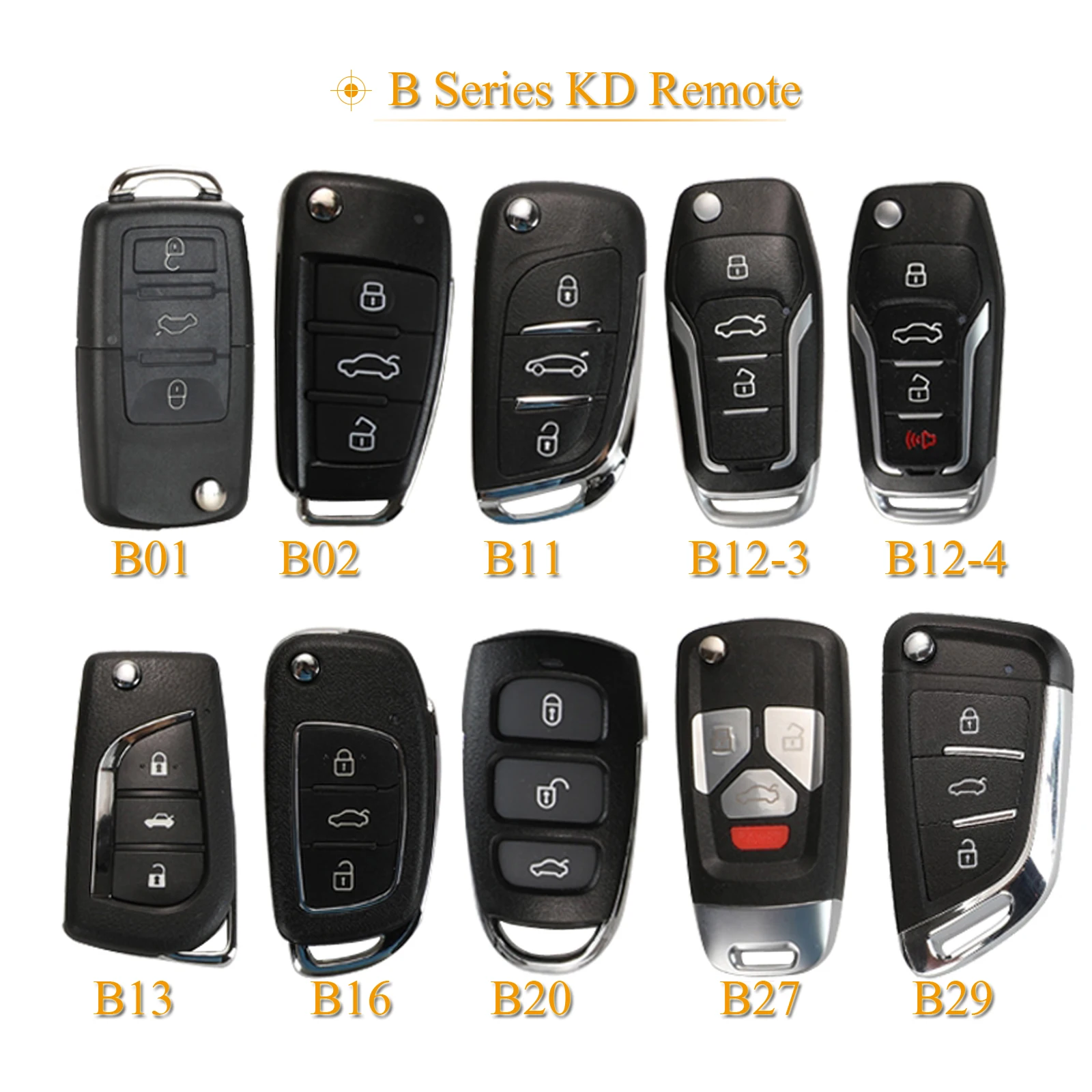 

jingyuqin Universal Remote Control Car Key For B01 B02 B11 B12 B13 B16 B20 B27 For KD900/KD-X2/URG200 B Series KD Key