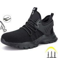 men safety shoes industry steel toe cap anti piercing non slip boots breathable light sport comfortable casual sneakers fashion