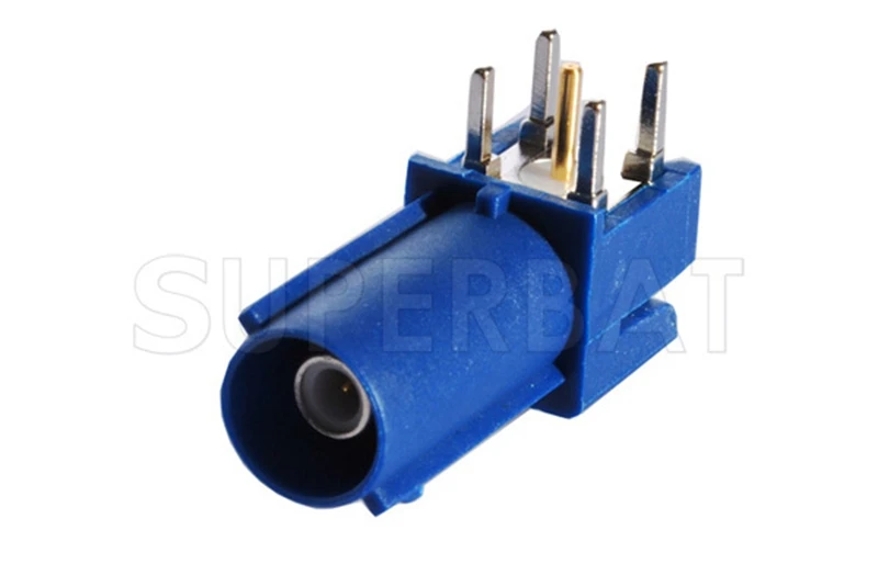 Superbat 10 штекер Fakra монтаж печатной платы под прямым углом синий разъем для GPS