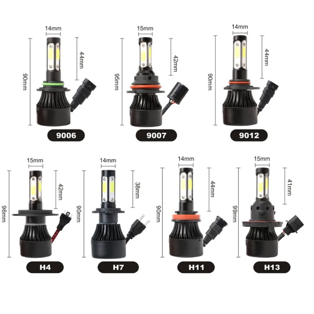 

FUXUAN 2PCS H4 Led Headlight Bulbs H7 LED Car Lights H1 H3 880 H11 HB3 9005 HB4 9006 H13 6000K 100W 12V 10000LM Auto Headlamps