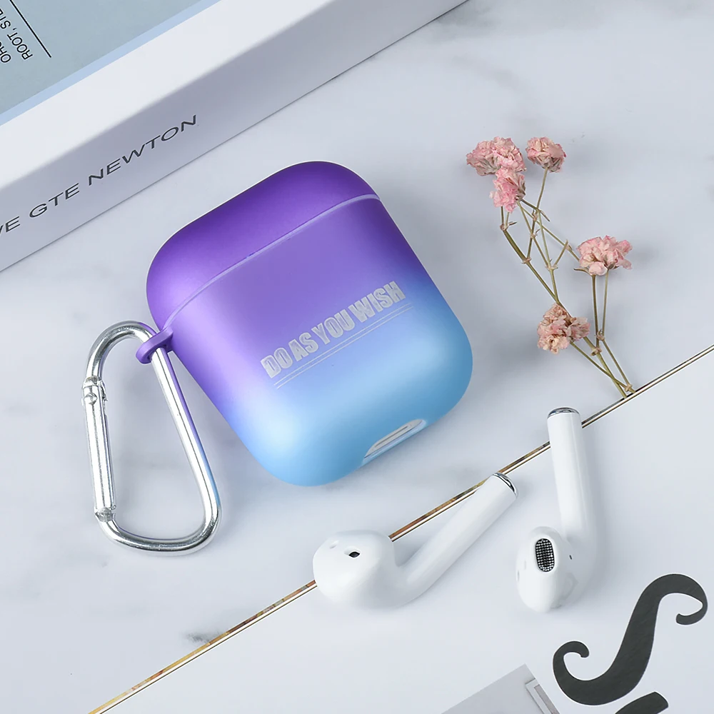 Градиентные радужные цветные кожухи головных телефонов для AirPods 2nd Aurora Жесткий Чехол для ПК Apple Airpods 1 Air Pods 2 защитный рукав
