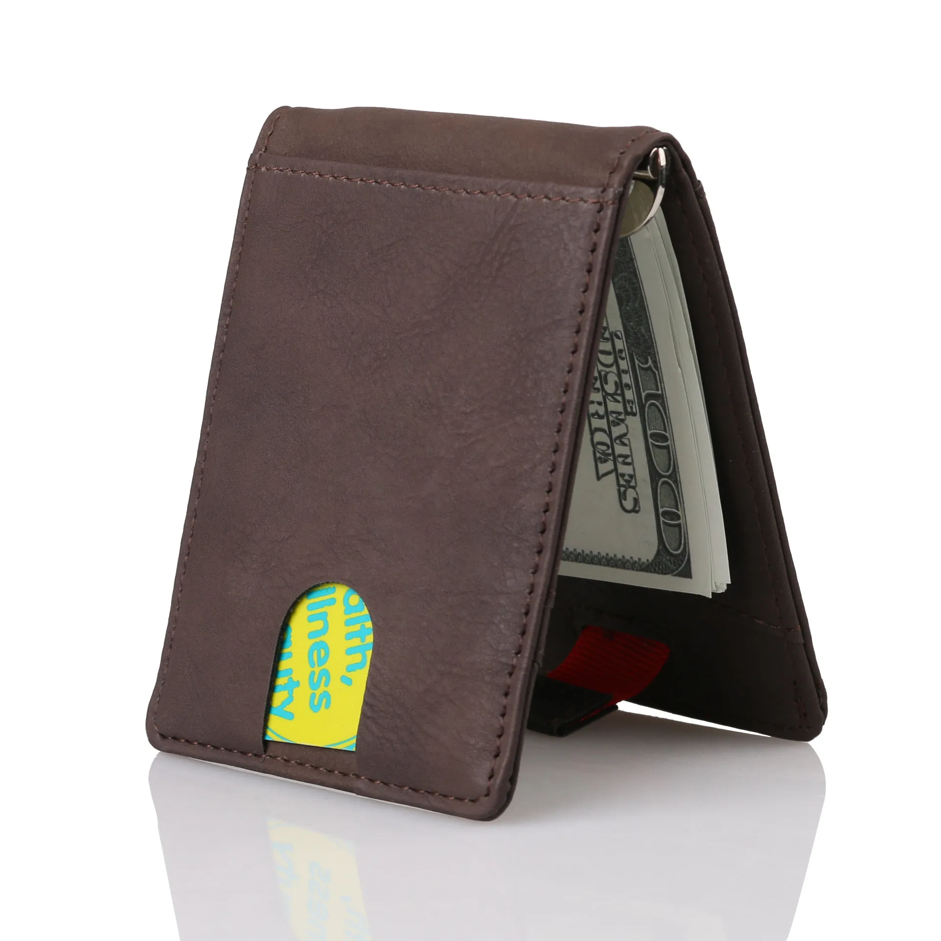 

RFID Blocking Business Card Holder Case Cover Leather Money Clip Sim Pocket Card Wallet