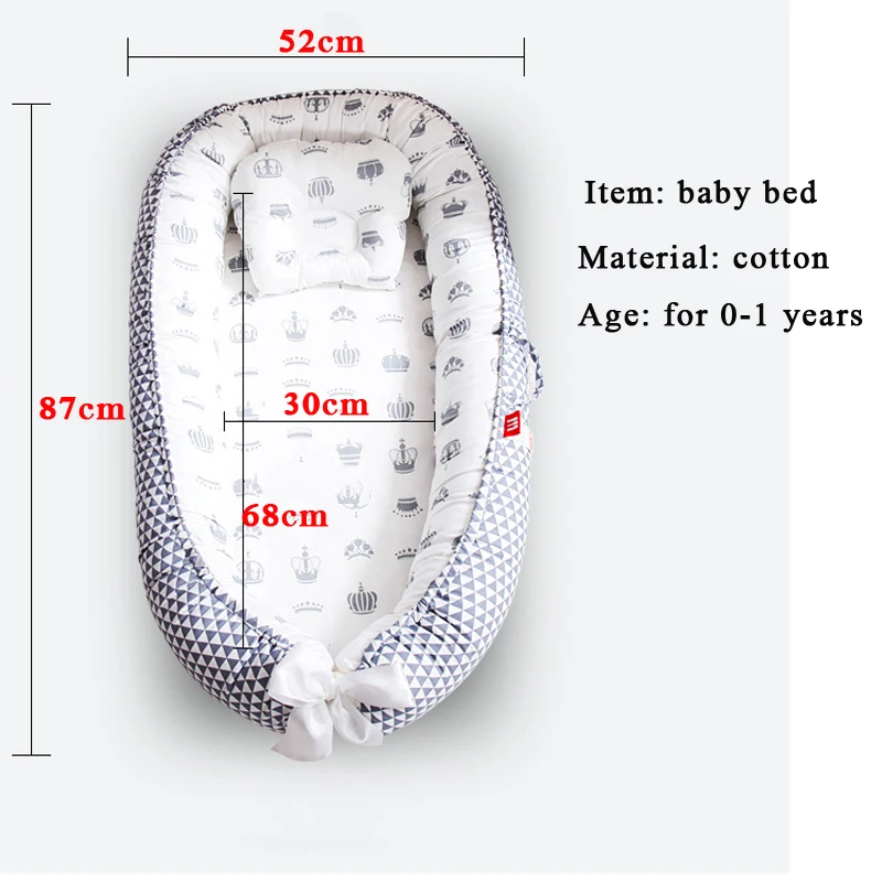 Портативное детское гнездо хлопковая бионическая кровать моющаяся детская