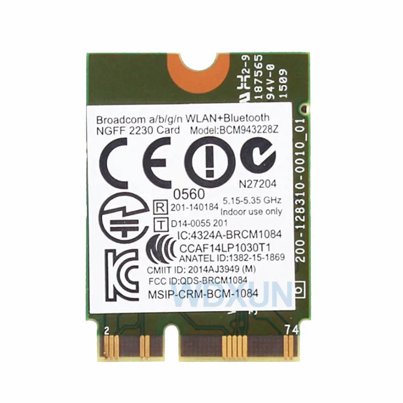 BCM943228ZH1 BCM943228 WIFI карта NGFF M.2 300 Мбит/с BT Bluetooth 4 0 802.11a/b/g/n SPS 797884-001 для HP ProBook 455 470 640 |