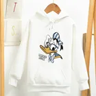 Толстовка с капюшоном Дональд Дак из мультфильма Disney, модная флисовая Повседневная Толстовка с надписью, уличная одежда, Мужской Женский пуловер, свитшот, Осень-зима