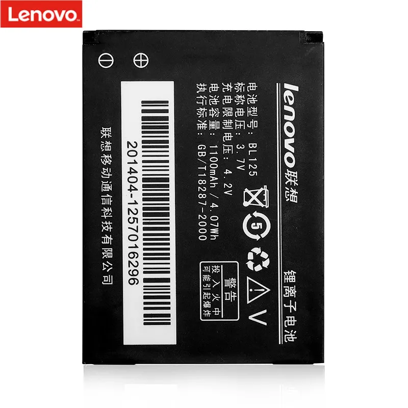 Оригинальный аккумулятор Lenovo BL125 1100 мАч для A910 P650WG TD30T TD36T TD60T TD80T BL 125 резервная