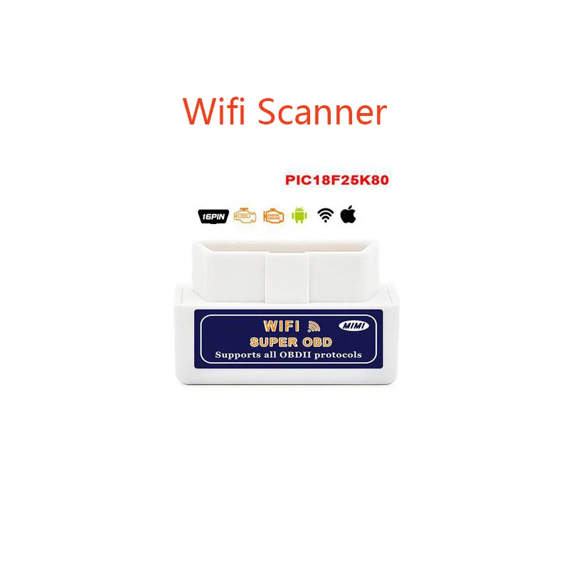 Wifi ELM327 V1.5 Obd2 автомобильный диагностический инструмент Мини Elm 327 Obd сканер инструмент считыватель кода для Android/IOS/Windows/Symbian - Цвет: White 25k80