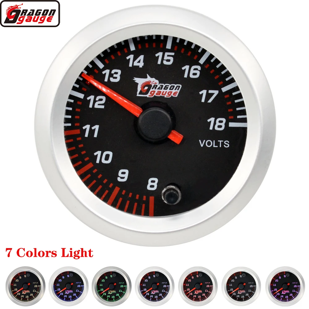 

Dragon 52 мм шаговый двигатель авто автомобиль 7 цветов светильник вольтметр мотоцикл корабль напряжение 8-18 в метр Бесплатная доставка