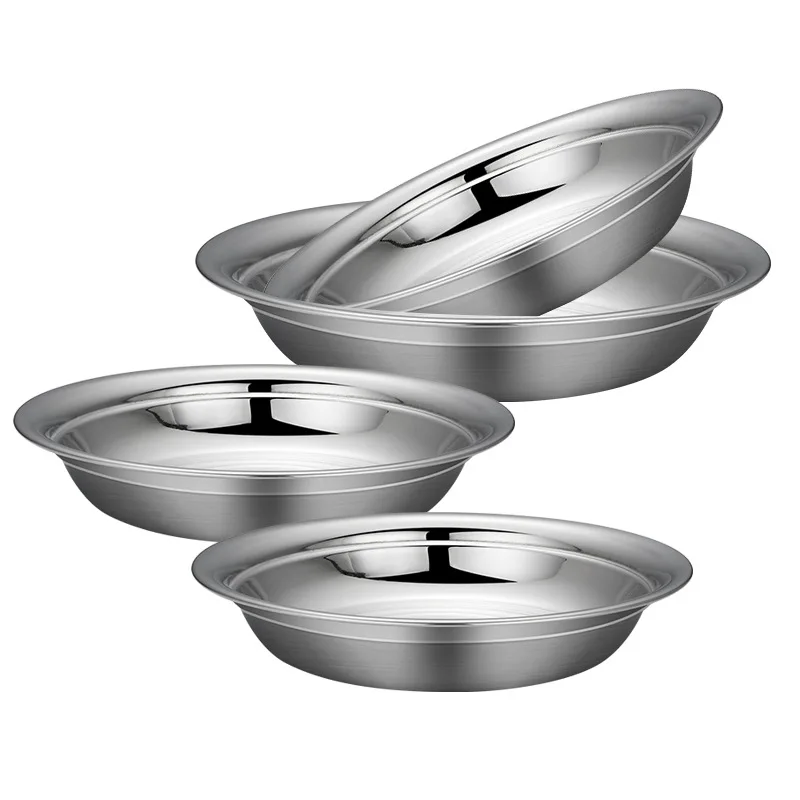 304 столовая тарелка из нержавеющей стали сервировочные тарелки миски для