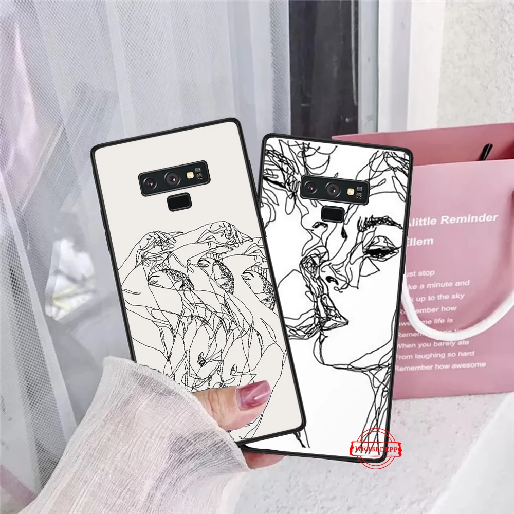 61W Минималистский линия пара силиконовый чехол для Samsung J4 Core 2018 плюс J6 Prime J7 Duo J8 Note 8