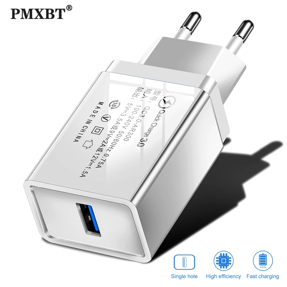 USB дорожное зарядное устройство мобильный телефон QC 3 0 Быстрая зарядка EU вилка
