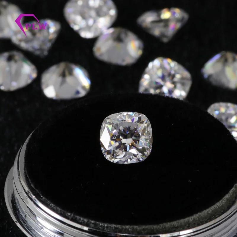 D цветной лабораторный Муассанит бриллиант 2 карата 7*7 мм вырез подушки VVS 3