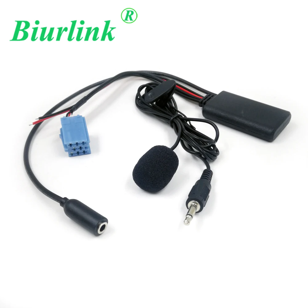 Biurlink для Blaupunkt радио 8Pin Mini ISO порт 3 5 мм аудио Aux In Bluetooth микрофон Volkswagen Audi Becker|Кабели