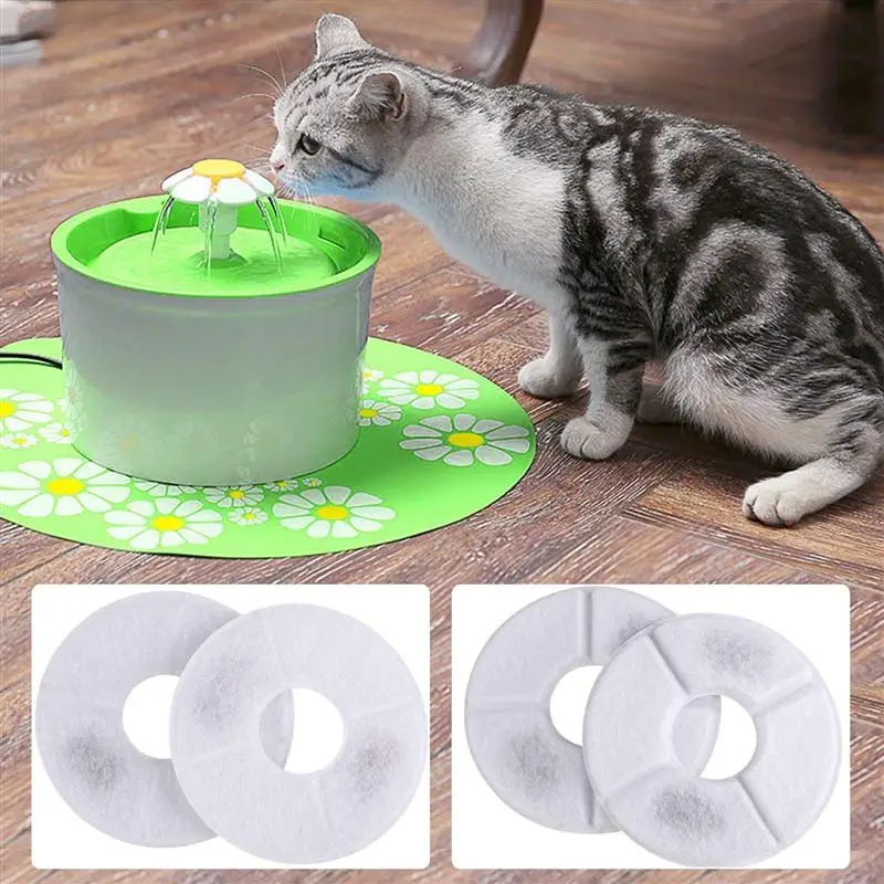 4 шт. фильтр для очистки воды и фонтанов кошек сменные фильтры с активированным