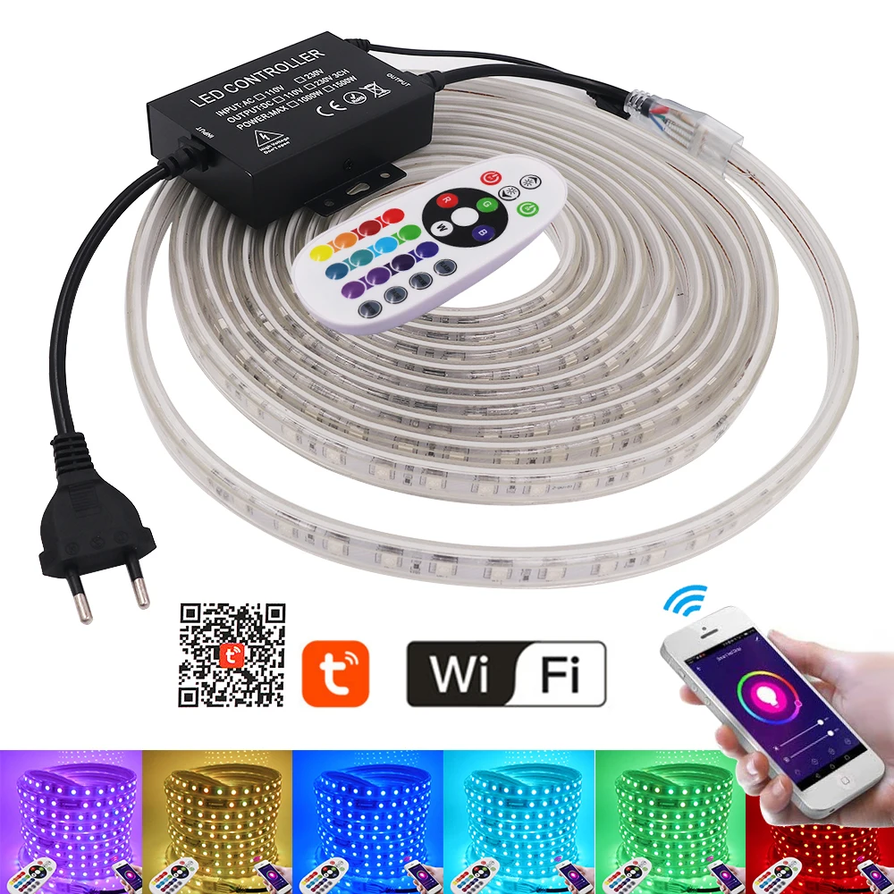 WI-FI цветных (RGB) светодиодных лент SMD5050 60 светодиодов/m 120 гибкая лента светильник с