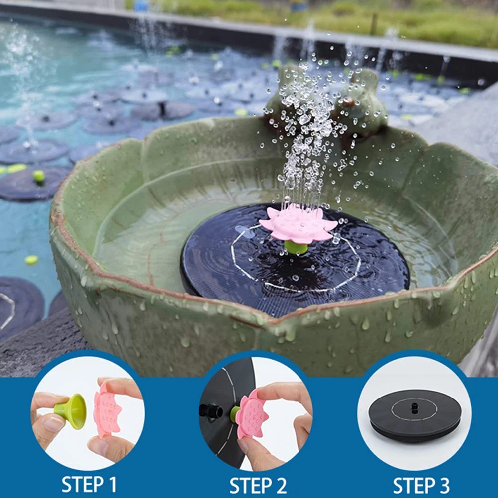 Солнечная панель для фонтана с цветами плавающая ванна питанием от птиц газона