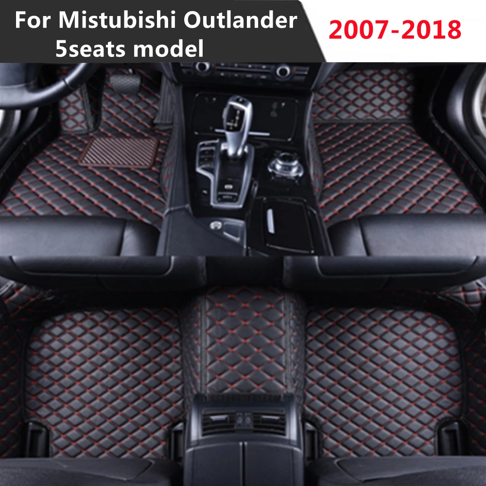 

For Mistubishi Outlander (2008-2018, 5seats car only) Leather Custom Auto Car Floor Mat Foot mat Car Styling Custom Fit