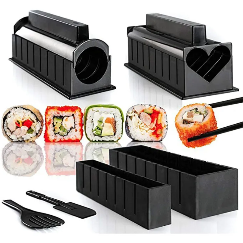 

10 Pcs/Set DIY Sushi Making Kit Roll Sushi Maker Rice Roll Mold Kitchen Sushi Tools Japanese Sushi Cooking Tools Kitchen Tools
