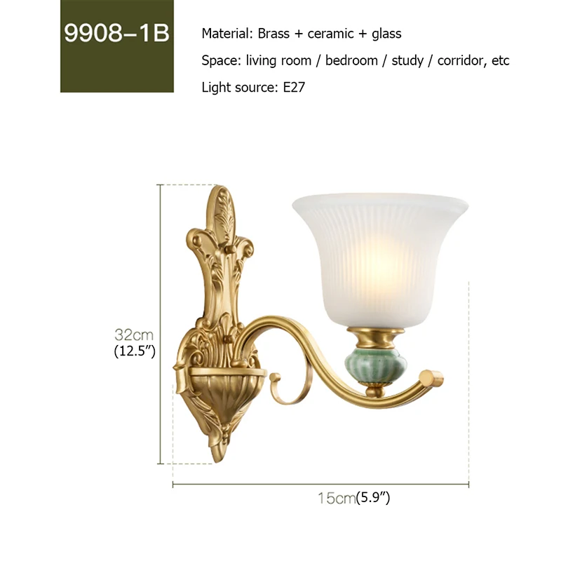 

OULALA Brass ModernWallSconce Lamp Luxury Design Ceramic Light Indoor For Home Bedroom Corridor Hotel
