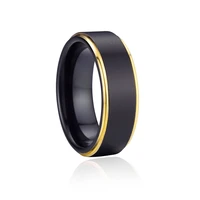 anniversay alliance wedding rings for men black gold color men jewelry tungsten ring 5mm comfort fit