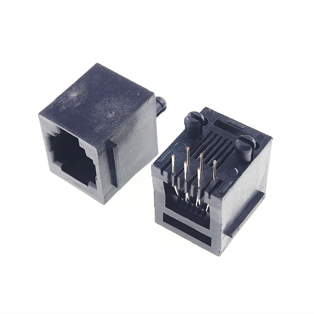 Разъем телефонный Однопортовый RJ11 RJ12 модульный разъем 6 шт. с вертикальным