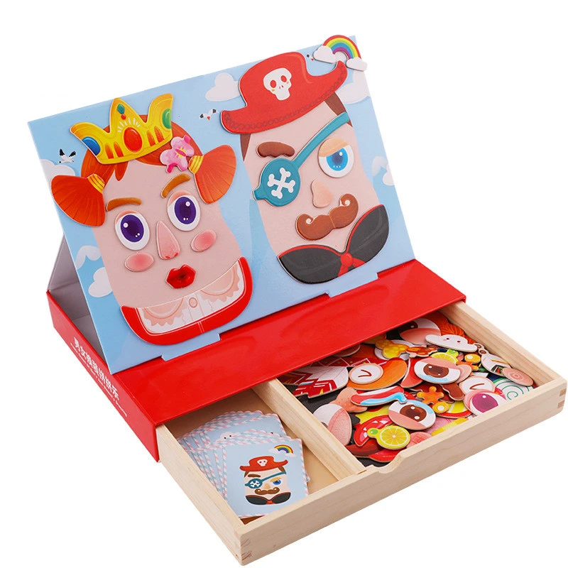 

4 styles Educational Games Animal 3D Magnetic Puzzle boy girl car Wooden Toys For Children with original box