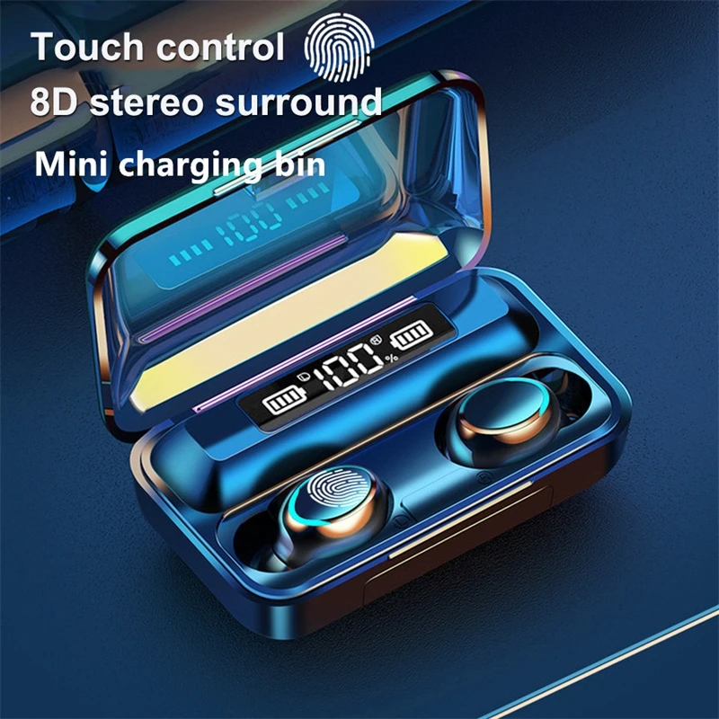 

F9 Wireless Headphone Bluetooth Earphones Waterproof Earpieces Sport Earbuds For Huawei Iphone Xiaomi TWS Music Headset F9-5C