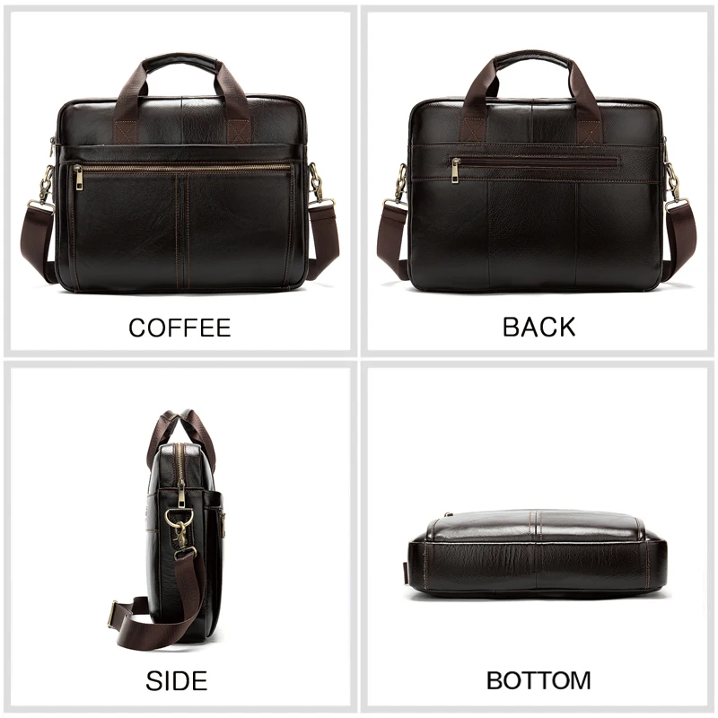 WESTAL Men's Briefcase/Genuine Leather Messenger Bag Men Leather/Business Laptop Office Bags for Men Briefcases Men's Bags
