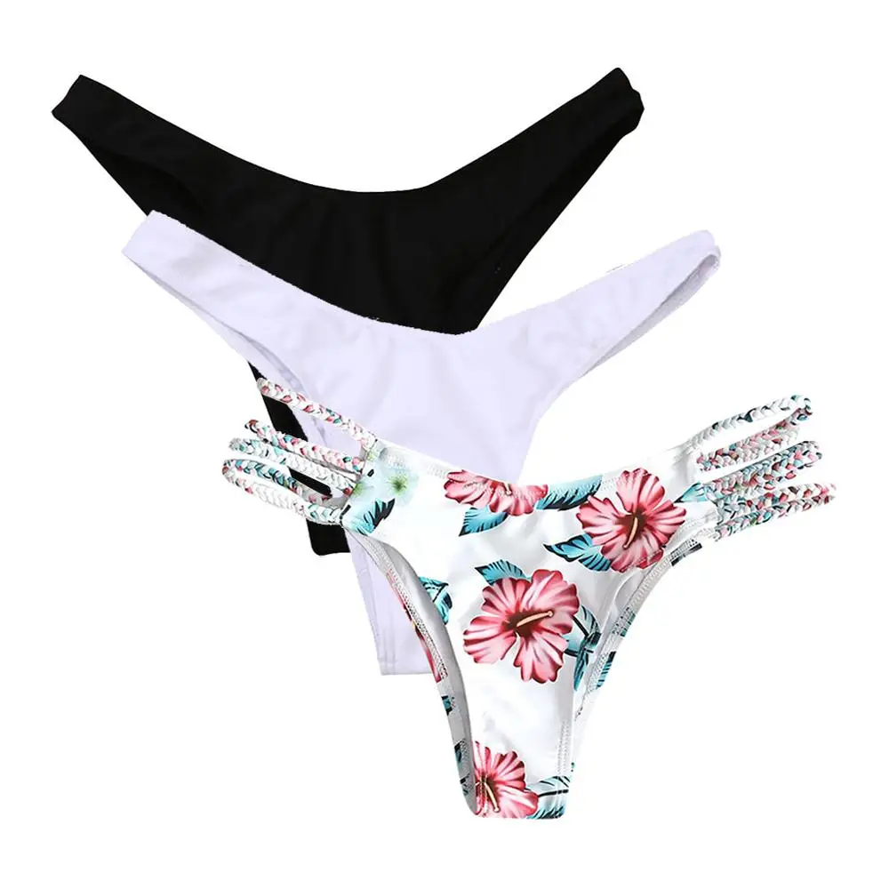 3 шт. женские сексуальные бикини треугольные плавки с принтом купальник одежда