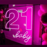 21 baby neon sign birthday led neon signcustom neon sign waterproof flex led led light signs letterfor wedding birthday party