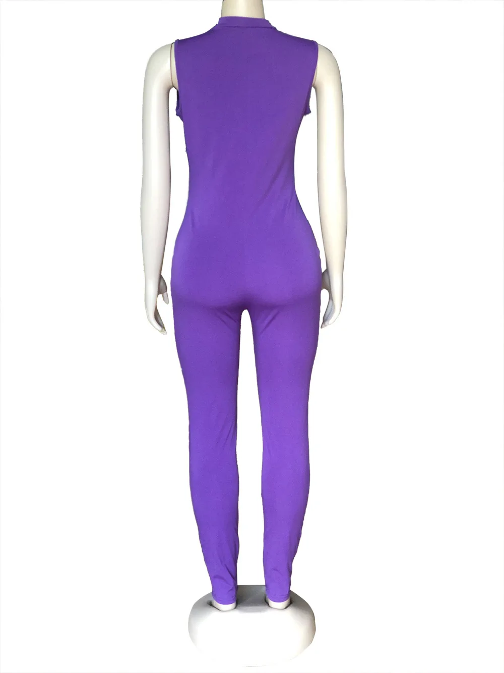 women stripes splicing zipper up sleeveless zipper up bodycon long jumpsuit sexy night club party romper playsuit GLAJ4075