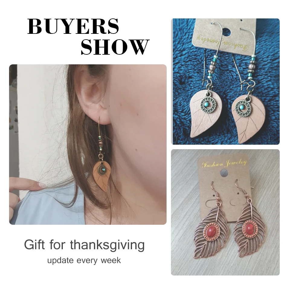 

Multiple Boho Green Antique tassel Earrings Sets for Women Female Fashion 2020 wooden Dangle Drop Earrings Jewelry Accessories