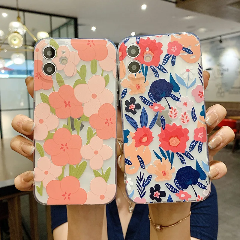 

Flower Bud Phone Case for iphone 11 12 Pro Max for iphone X XS MAX XR 6s 7 8 Plus SE 2020 Back Hard Shockproof Cover Funda Shell