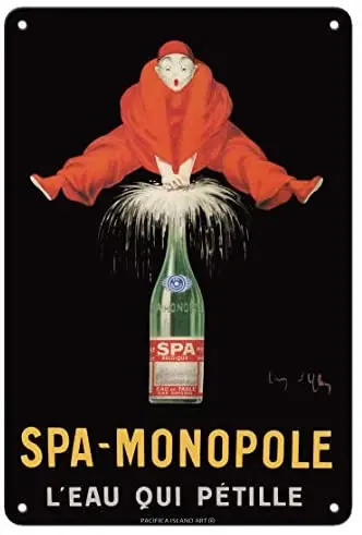 

Sparkling Water - Spa Monopole Advertising Poster by Jean D'ylen c.1928 Metal Tin Sign