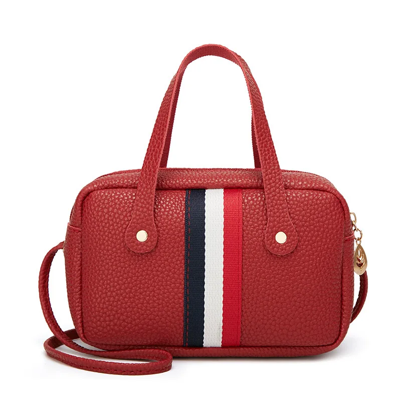 

Women's Square Sling Bag PU Leather Striped Design Messenger Bag Handbag Mini Shoulder Bag Pillow Shape #20