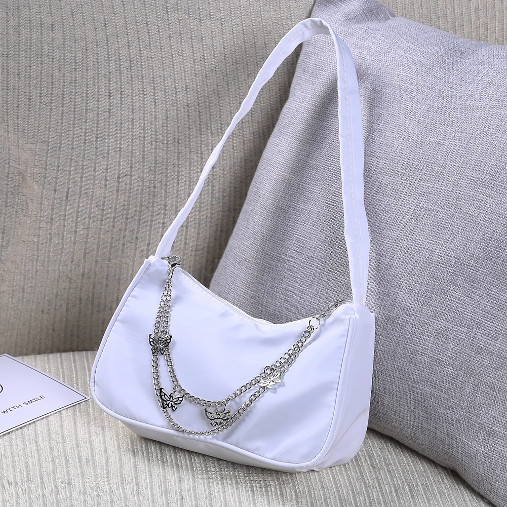 

Fashion Pure Color Butterfly Chain Ladies Armpit Bag Vintage Female Handbag Vintage Design Women Shoulder Bag Clutch Purse