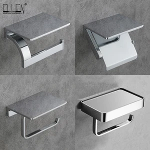 ellen bathroom toilet paper holder soild brass luxury bright chrome roll bath paper holder el1222 free global shipping