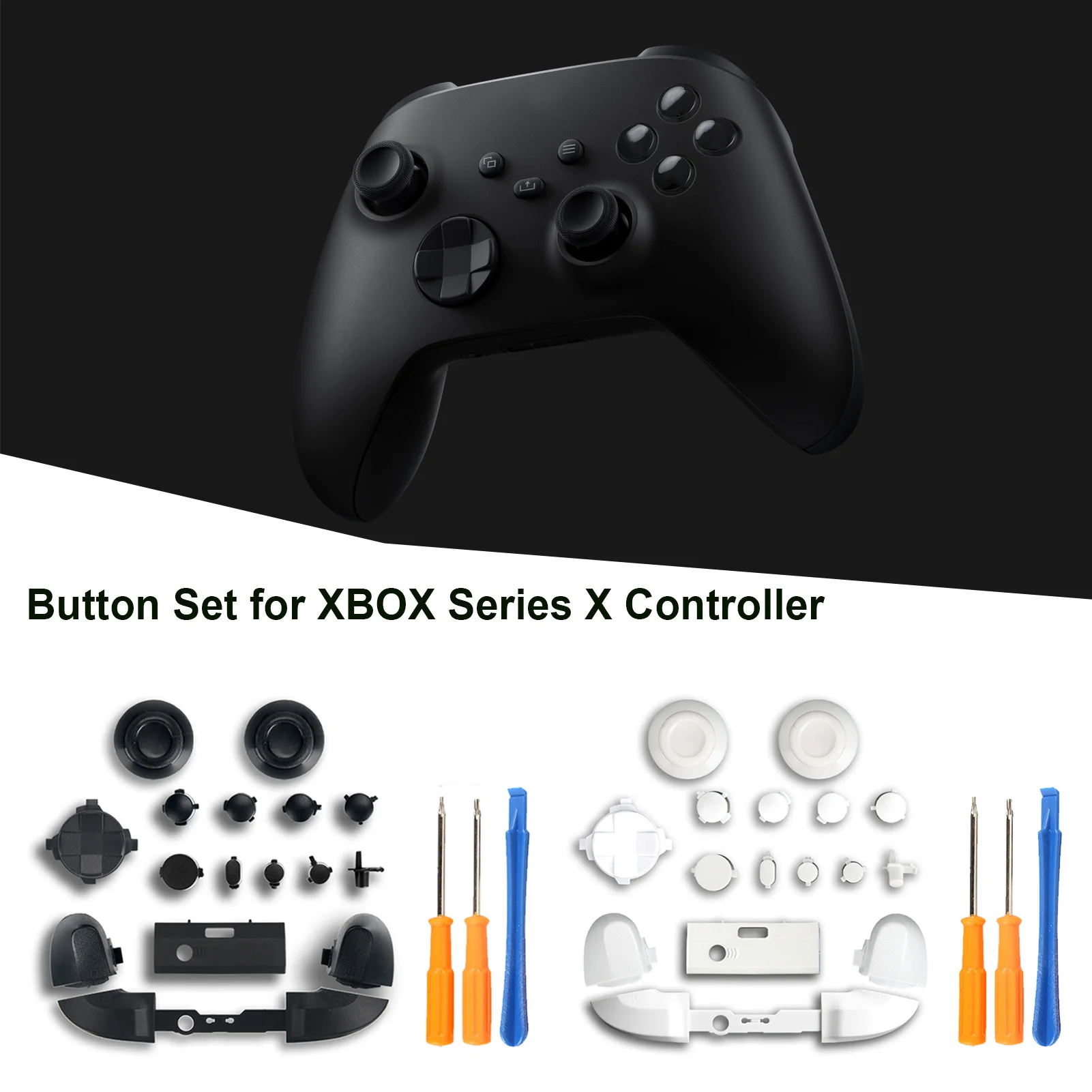 Запасные части кнопки геймпада для игрового контроллера Xbox Series X черный/белый