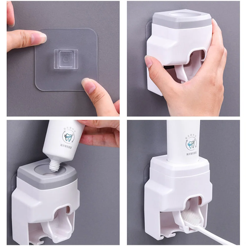 Wall-mounted Toothbrush Holder Automatic Toothpaste Squeezer Dispenser Tooth Brush Organizer Bathroom Accessories Set | Дом и сад