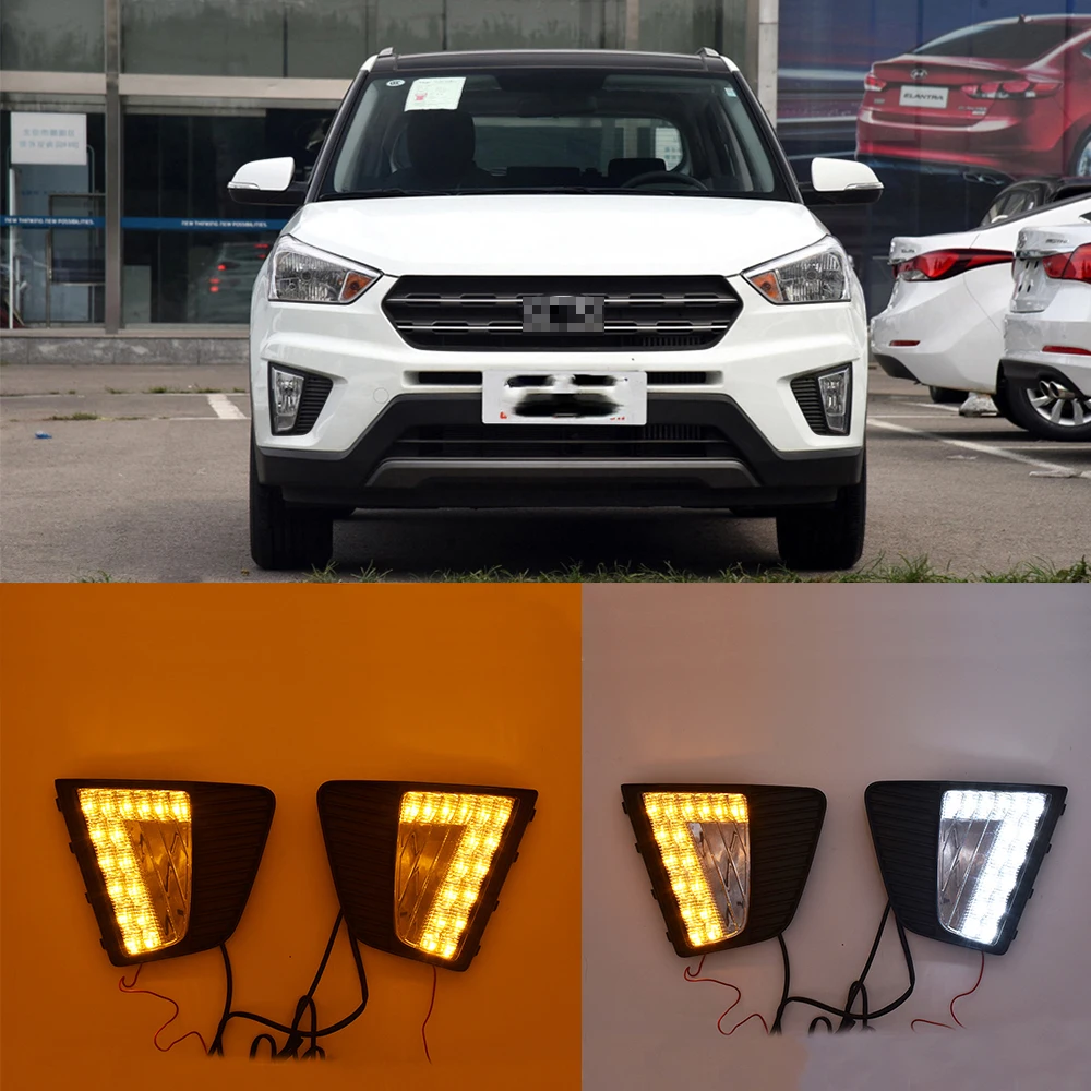 1 пара Автомобильные светодиодные дневные ходовые огни для Hyundai IX25 2014 2015 2016|Фара