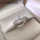 Двухслойное кольцо Luomansi из натурального муассанита 1 карат, прошедшее Испытание на бриллиант, серебро 925 пробы, сверхующие ювелирные украшения для свадебной вечеринки
