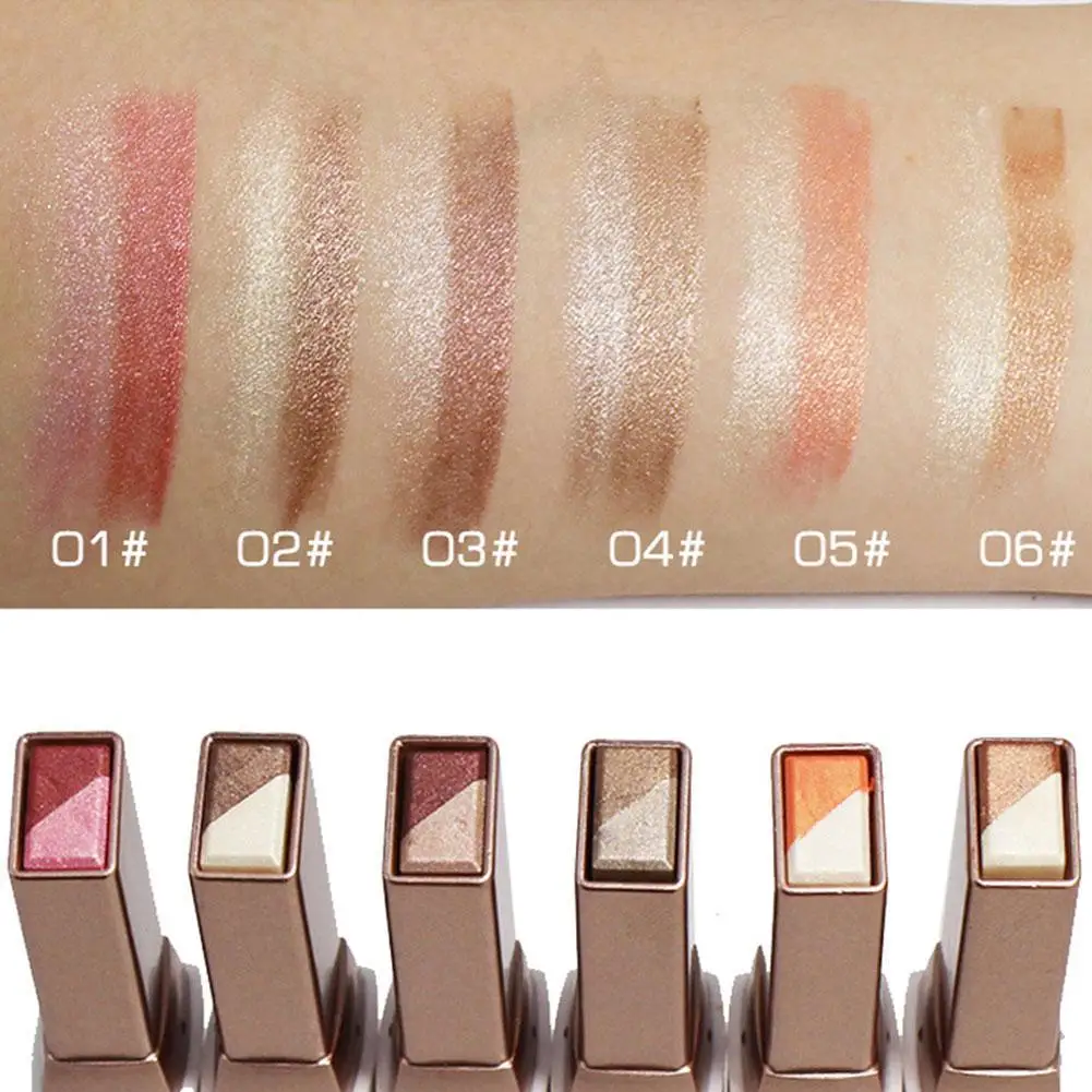 

Fashion Lazy Eyeshadow Stereo Gradient Shimmer Double Color Eye Shadow Stick Waterproof Easy To Wear Eye Shadow Makeup Cosmetic