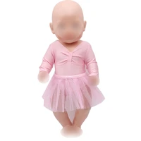 40 43 cm boy american dolls dress pink lace ballet dress newborn skirt baby toys accessories fit 18 inch girls doll gift f316