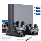 Вертикальная охлаждающая подставка для консоли PS4 PS4 Pro PS4 Slim, контроллер с зарядным устройством, 2 кулера, хранилище для 10 игр для Sony Playstation 4