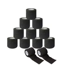 Black EZ Disposable 2''x5 Yards Tattoo Grip Cover Wrap Waterproof  Self-Adhesive Bandage Roll for Tattoo Machine Grip Tube